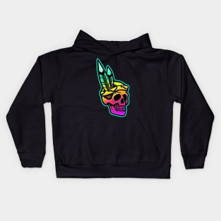 colorful native american skull Kids Hoodie